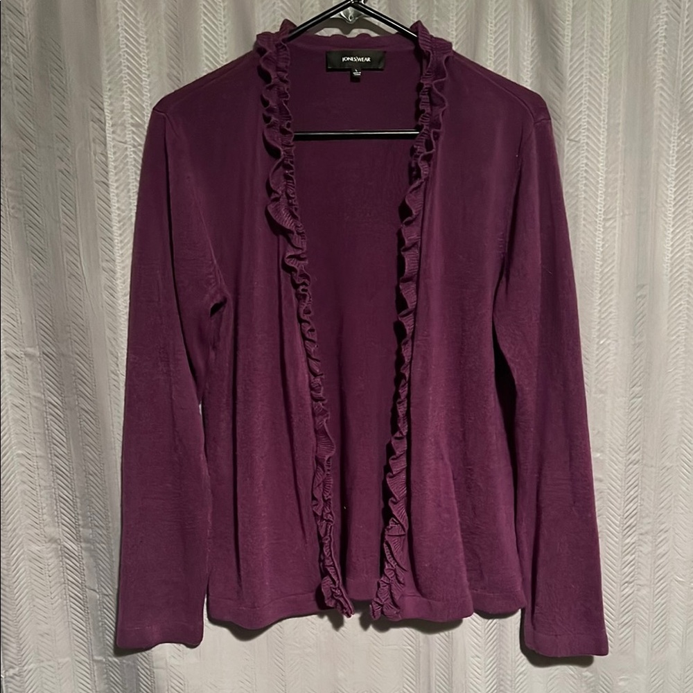Jones Wear Purple Cardigan Sweater